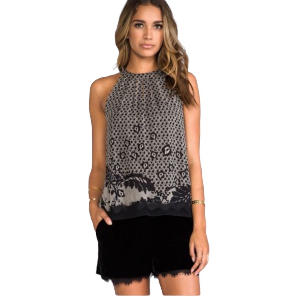 Diane von Furstenberg Parvati Print silk Lace top